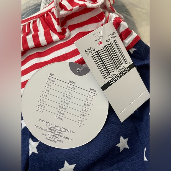 Koala Baby Girl Stars and Stripes One Piece Jumper| size: newborn - Picture 3 of 3